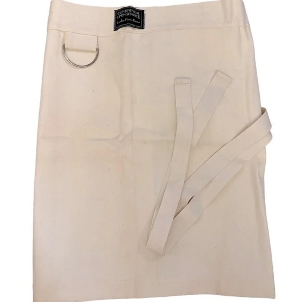 NWOT CONTINENTAL LINEN SERVICE European herringbone cotton twill kitchen apron